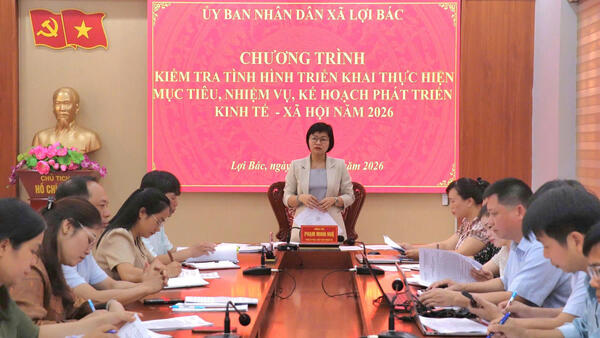 UBND XÃ LỢI BÁC KIỂM TRA TÌNH HÌNH TRIỂN KHAI THỰC HIỆN MỤC TIÊU, NHIỆM VỤ, KẾ HOẠCH PHÁT TRIỂN KINH TẾ - XÃ HỘI QUÝ I NĂM 2026 TẠI PHÒNG KINH TẾ XÃ