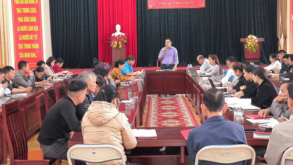 Đảng ủy xã Lợi Bác thực hiện sinh hoạt mẫu đối với chi bộ trực thuộc năm 2025.