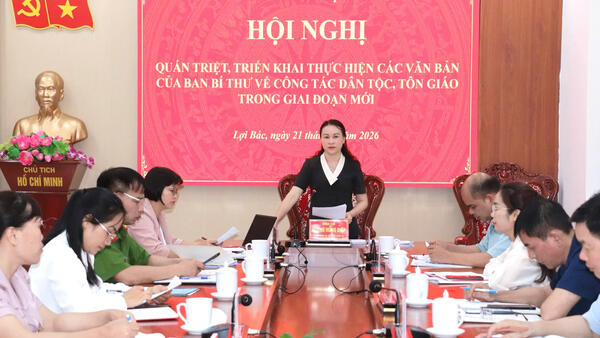 Hội nghị quán triệt, triển khai thực hiện các văn bản của Ban Bí thư về công tác dân tộc, tôn giáo trong giai đoạn mới