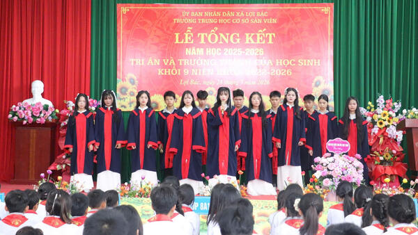 TRƯỜNG THCS SÀN VIÊN TỔ CHỨC LỄ TỔNG KẾT NĂM HỌC 2025 - 2026